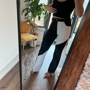 multicolor straight leg pants